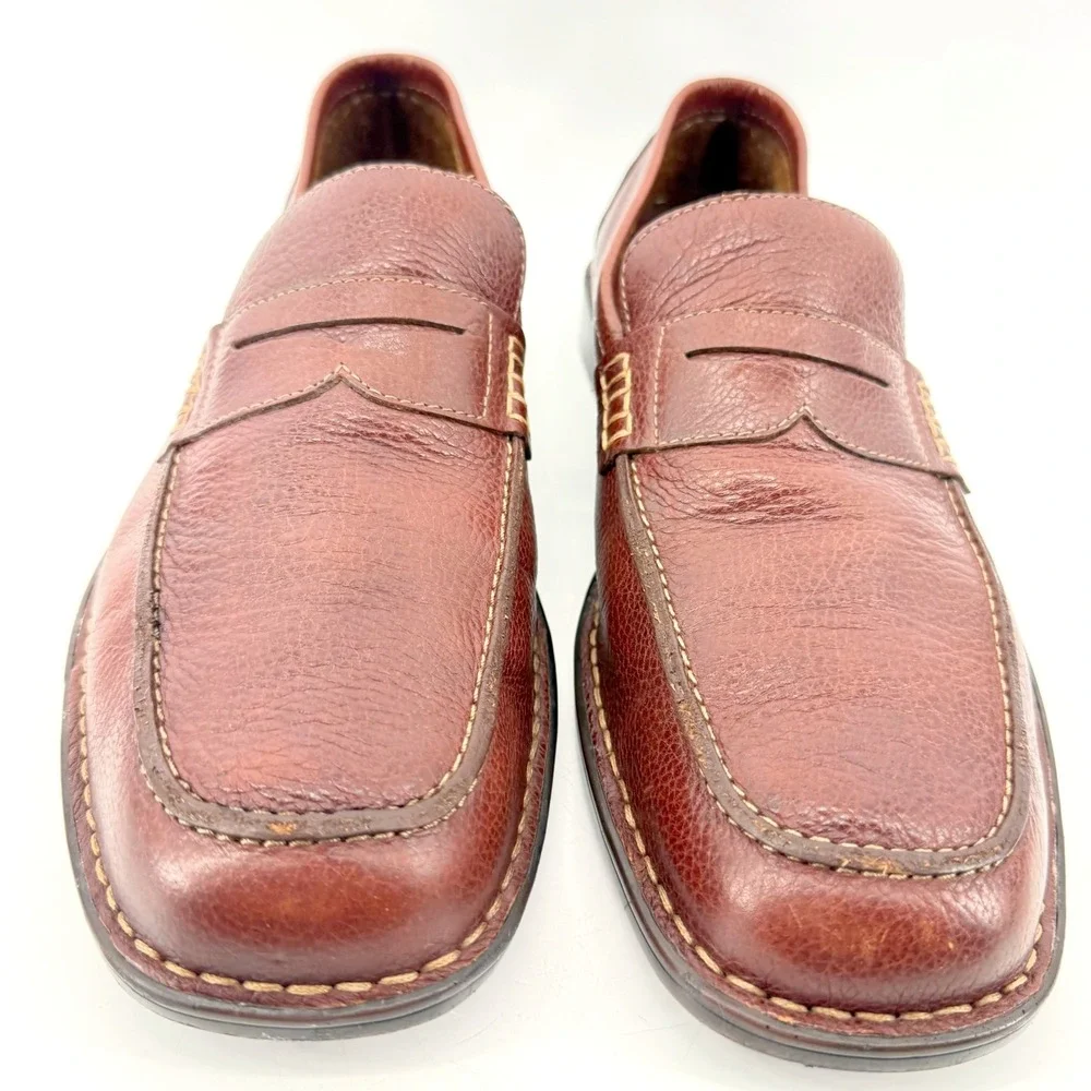 Rockport Penny Loafers Mens 12M Brown Leather Kinetic Air Circulator Lightweight